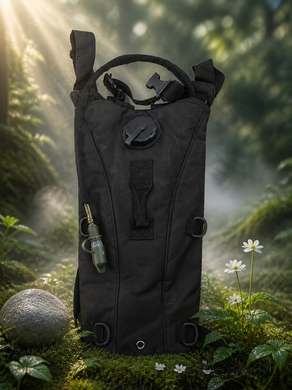 Black Hydration Backpack - Tactical Water Bladder Carrier